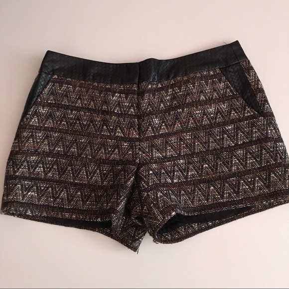 Trina Turk Tweed and Black Leather Shorts - Picture 3 of 15